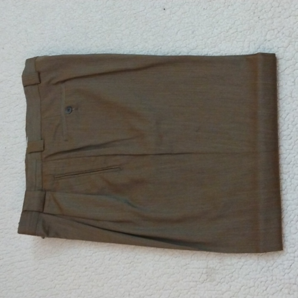Tallia Uomo for Nordstrom Olive/Brown Worsted Wool Pants  36 - 31.5